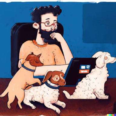 dev with dogs image